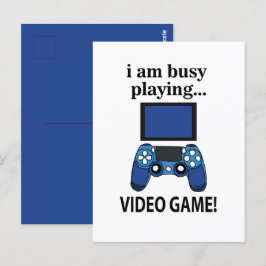 Cartão Postal Vídeo Jogo Estou Ocupado Jogando Vídeo Jogo