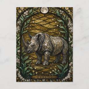 Cartão Postal Vidraça Iluminada Bebedouro de Rinoceronte