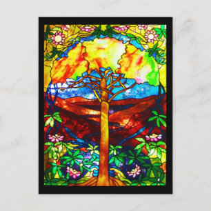 Cartão Postal Vidro-Carta Postal-Vitral Tiffany 5