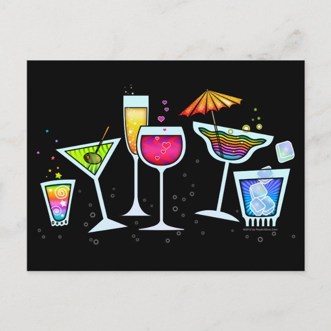 CARTÃO POSTAL VIDRO DE COCKTAIL (Frente)