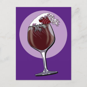 Cartão Postal Vidro De Vinho
