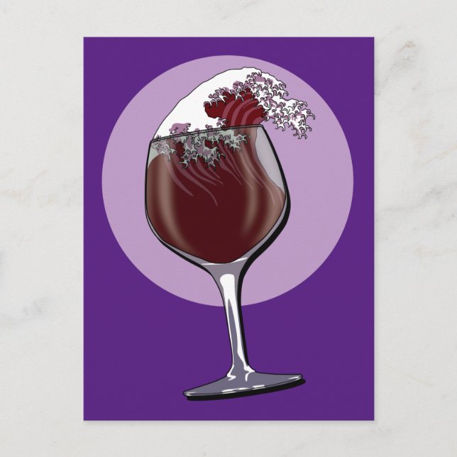 Cartão Postal Vidro De Vinho (Frente)