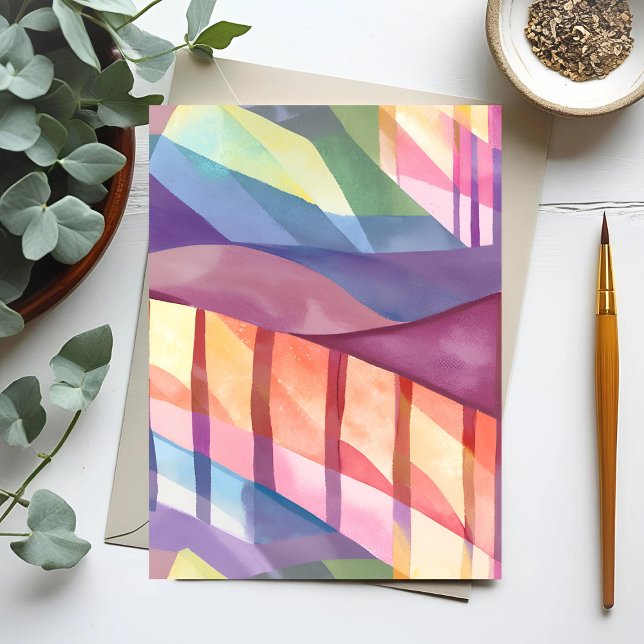 Cartão Postal Vidro Estreito | Arte Contemporânea Colorida abstr (Criador carregado)