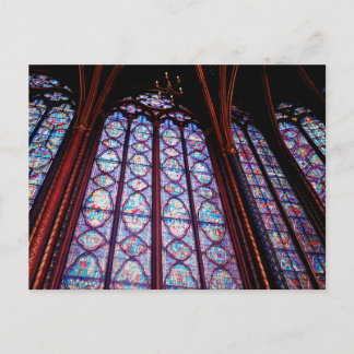 Cartão Postal Vidro manchado de Sainte-Chapelle em Paris Foto