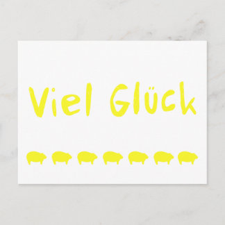 Cartão Postal Viel Glück und 7 Schweinchen