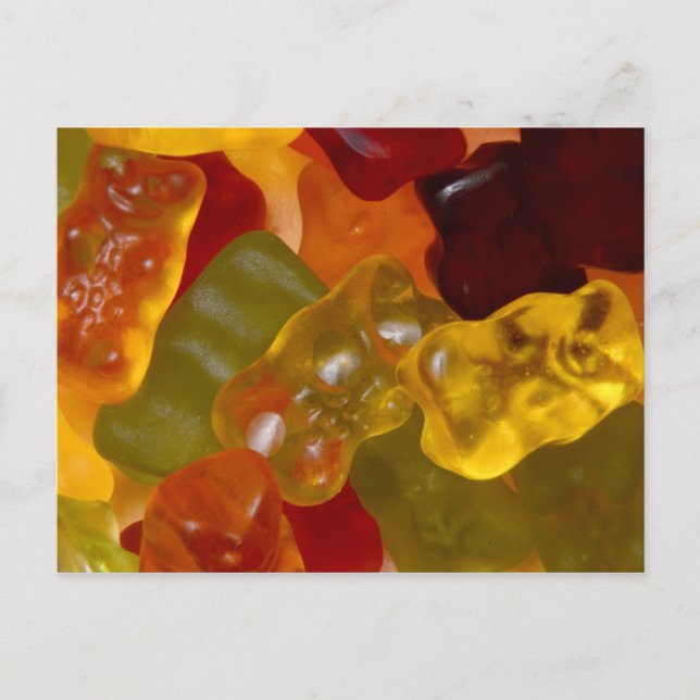 Cartão Postal Viele bunte Gummibärchen (Frente)