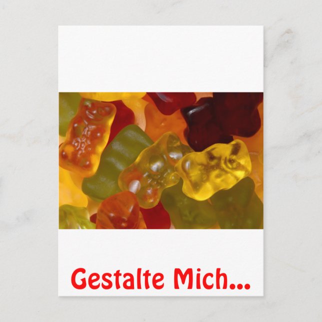 Cartão Postal Viele bunte Gummibärchen (Frente)
