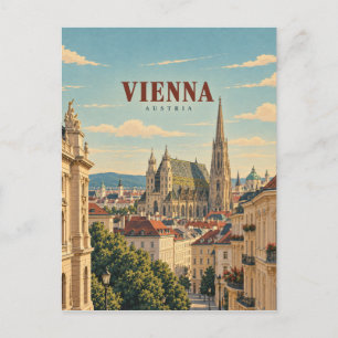 Cartão Postal Viena Arte de Viagem Vintage Áustria