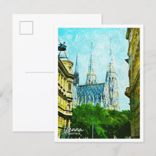 Cartão Postal Viena Áustria Linda cidade de pintura a óleo