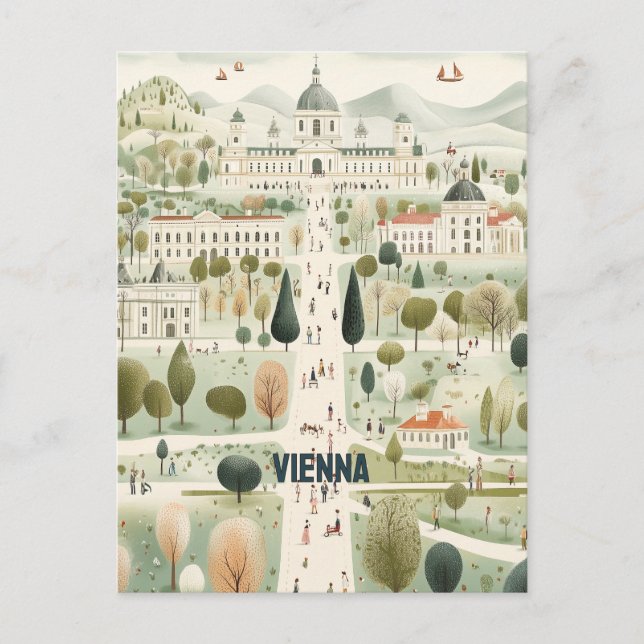 Cartão Postal Viena, Áustria, Viagem (Frente)