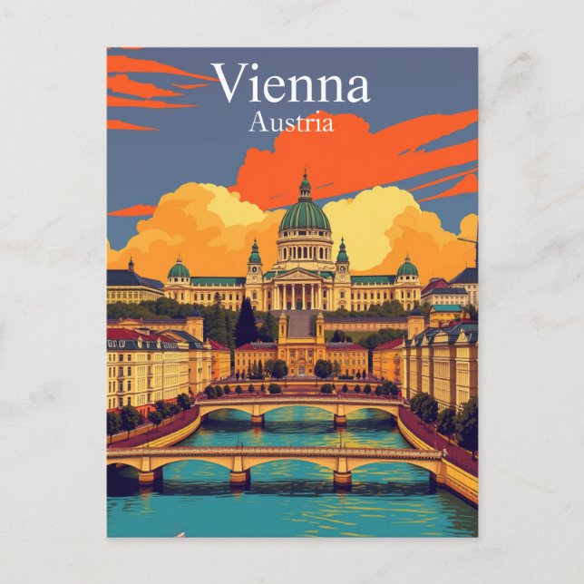 Cartão Postal Viena, Áustria, Viagem (Frente)