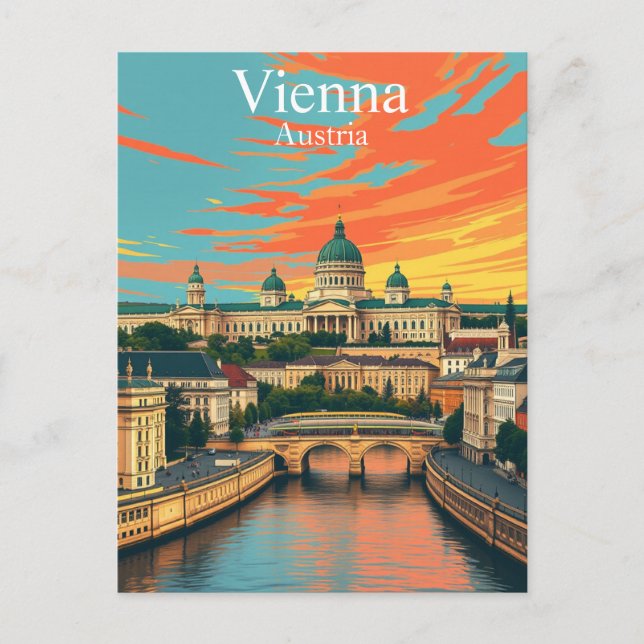 Cartão Postal Viena, Áustria, Viagem (Frente)