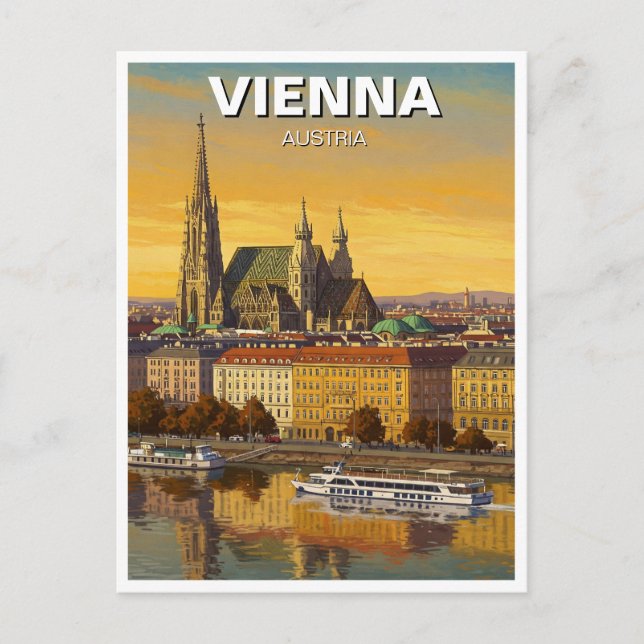 Cartão Postal Viena, Áustria, Viagem (Frente)