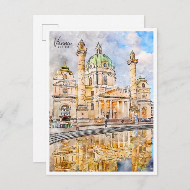 Cartão Postal Viena, Áustria, viagens vintage (Frente/Verso)