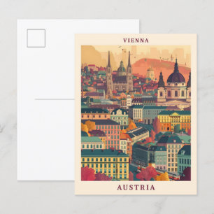 Cartão Postal Viena, Áustria, Viagens vintage Elegante de Arte