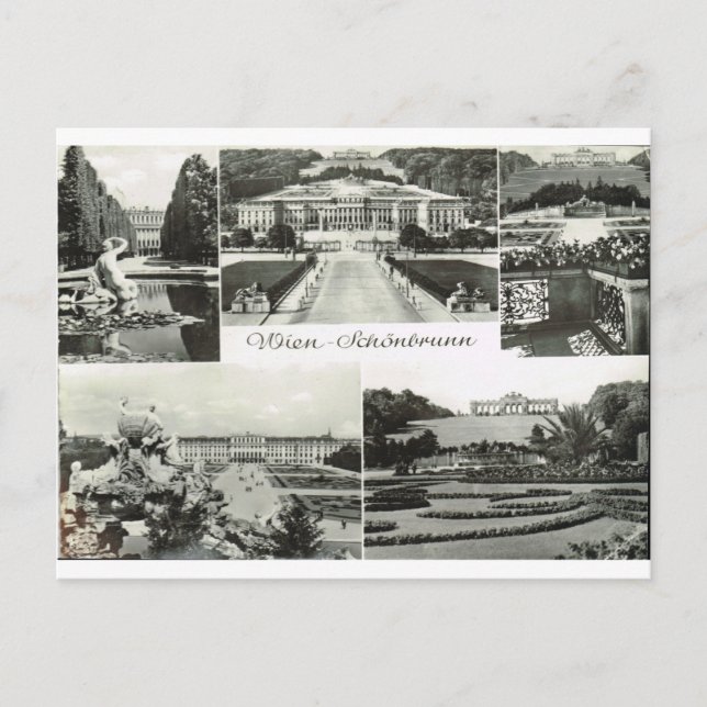 Cartão Postal Viena, Palácio de Schronbrunn, Áustria (Frente)