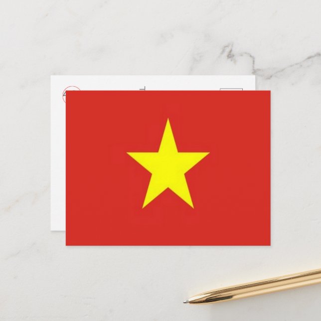 Cartão Postal Vietnã - Bandeira - (Frente/Verso In Situ)