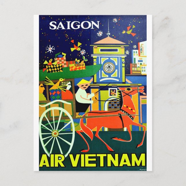 Cartão Postal Vietnã, Saigão, Ho chi Minh, cidade, viagens vinta (Frente)