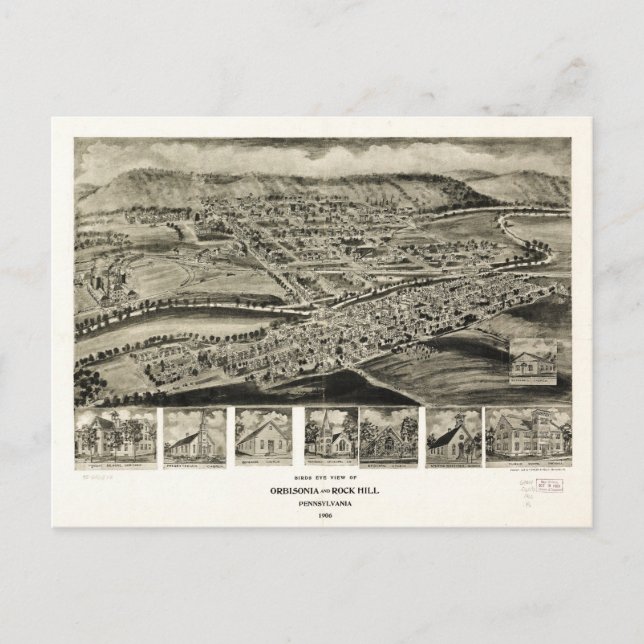 Cartão Postal View of Orbisonia & Rock Hill, Pensilvânia (1906) (Frente)