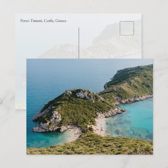 Cartão Postal View of Porto Timoni beach, Corfu island (Frente/Verso)