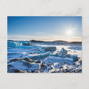 Cartão Postal View over the frozen glacial lake