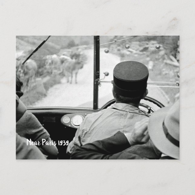 Cartão Postal View Through French Bus Window 1939 France (Frente)