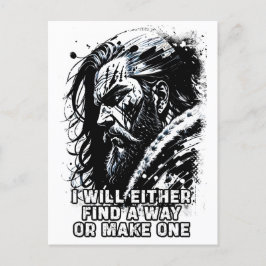 Cartão Postal Viking guerreiro Norse Mythology palavras poderosa