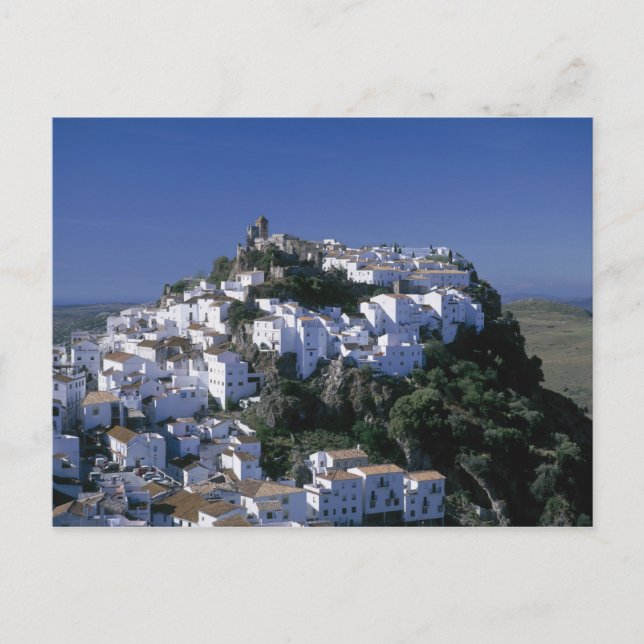 Cartão Postal Vila Branca de Casares, Andaluzia, Espanhas (Frente)