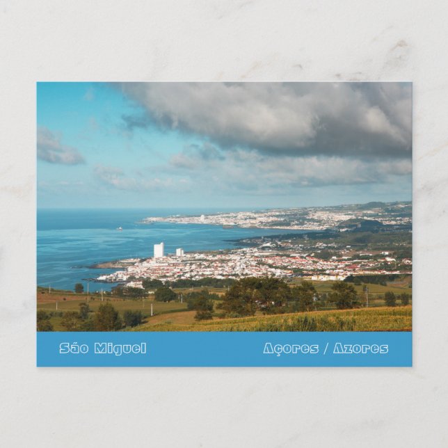 Cartão Postal Vila da Lagoa - Açores (Frente)