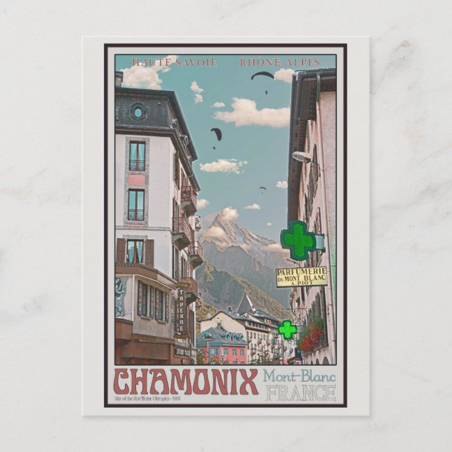Cartão Postal Vila de Chamonix (branco) (Frente)