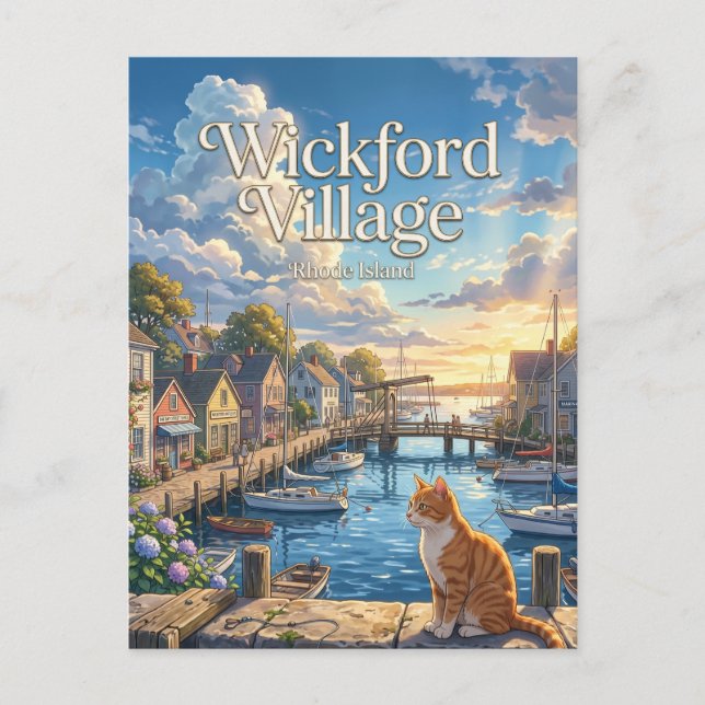 Cartão Postal Vila de Wickford Rhode Island (Frente)