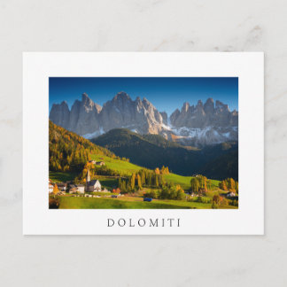 Cartão Postal Vila Dolomites no outono - Cartão-postal branco
