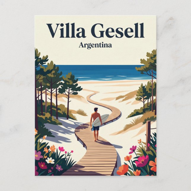 Cartão Postal Vila Gesell Argentina (Frente)