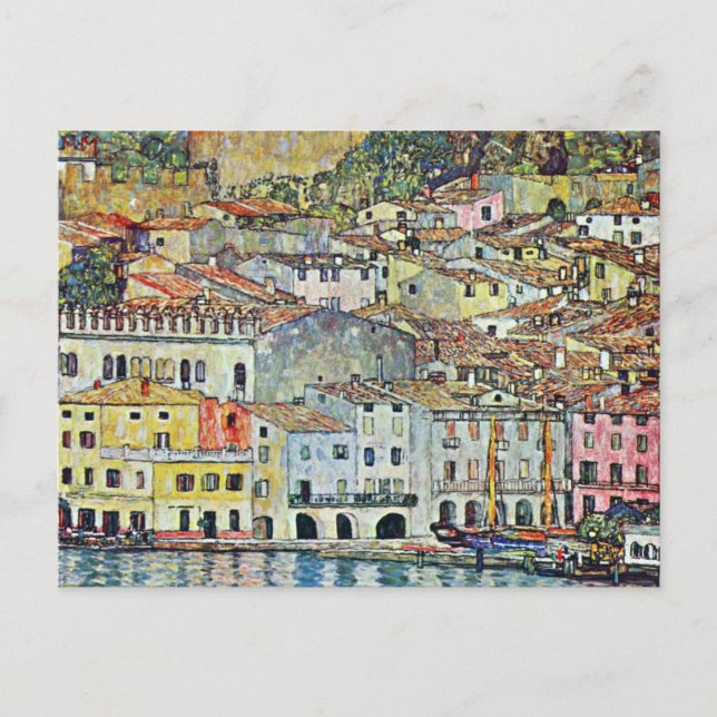 Cartão Postal Vila italiana Malcena no Gardasee por Klimt (Frente)