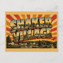 Vila Shaker de Canterbury NH Arte de Viagem Vintag