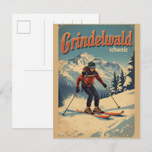 Cartão Postal Vilaça Grindelwald Village Suíça presente da natur