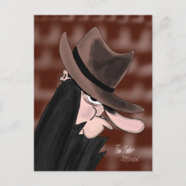 Cartão Postal Vilão sorrateiro personagem de desenho