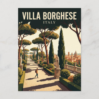 Cartão Postal Villa Borghese Itália