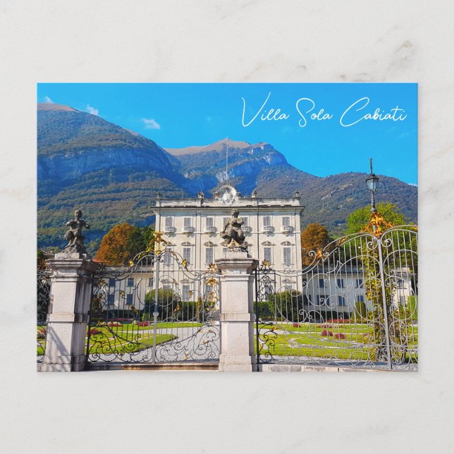 Cartão Postal Villa Sola Cabiati Tremezzo Lake Como Itália (Frente)