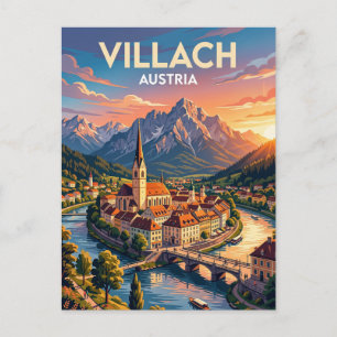 Cartão Postal Villach Áustria