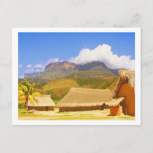 Cartão Postal Village Huts Venezuela Paisagem Selvagem