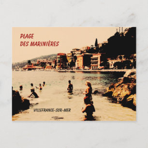 Cartão Postal Villefranche-sur-Mer, praia,