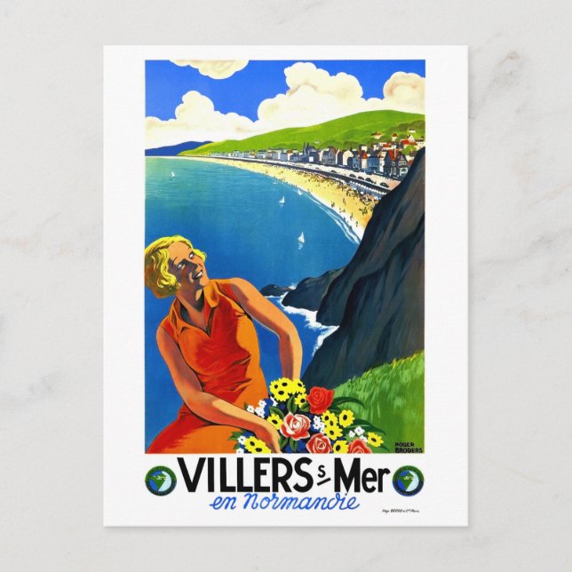 Cartão Postal Villers-sur-Mer, litoral, Normandia, França (Frente)