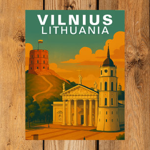 Cartão Postal Vilnius, Lituânia Torre de Tijolo no Morro Viagem
