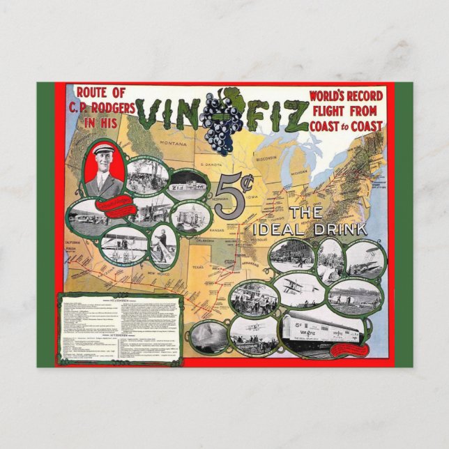 Cartão Postal Vin Fiz (Frente)