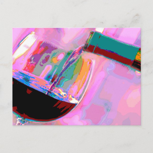 Cartão Postal Vin rouge soirée fête (Frente)