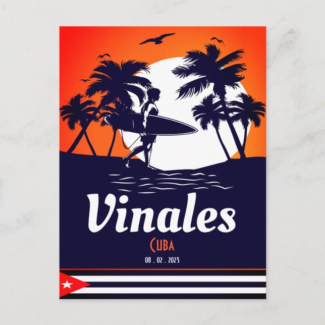 Cartão Postal Vinales Palm Tree Cuba Vintage Souvenirs (Frente)