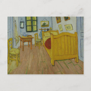 Cartão Postal Vincen Van Gogh - Quarto de cama na pintura de Arl