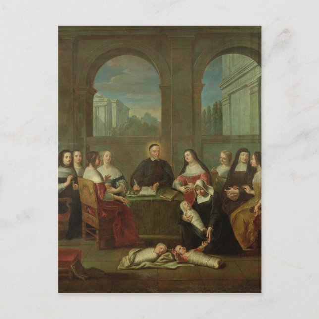 Cartão Postal Vincent de Paul e as Irmãs da Caridade (Frente)