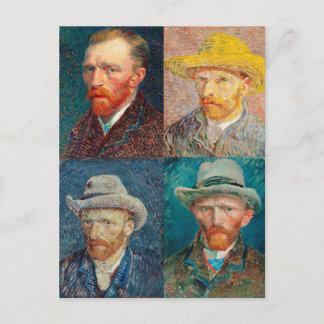 Cartão Postal Vincent Van Gogh 1887 - Colagem de Autoretrato